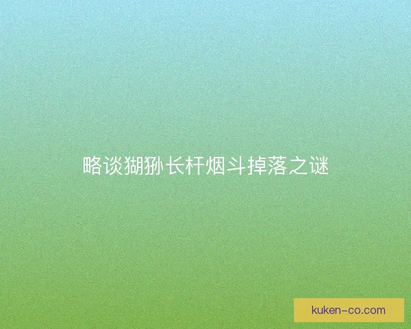 略谈猢狲长杆烟斗掉落之谜 略谈猢狲长杆烟斗掉落之谜
